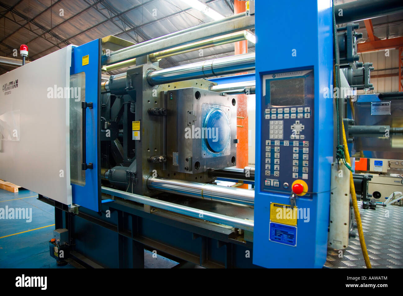 Plastics extruding plant fabricating skylights for export Stock Photo