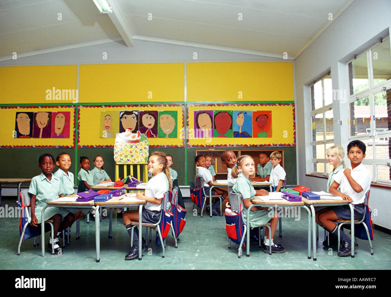 Multicultural Grade One class Johannesburg Gauteng South Africa Stock