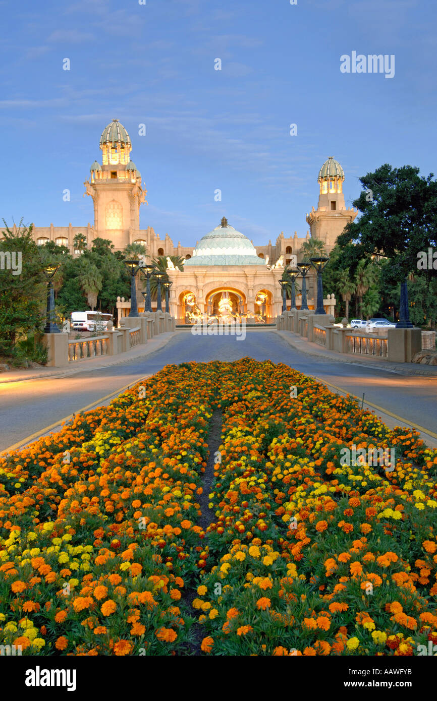 View of the entrance to the Palace of the Lost City, a 5-star hotel at the Sun City resort in South Africa. Stock Photo