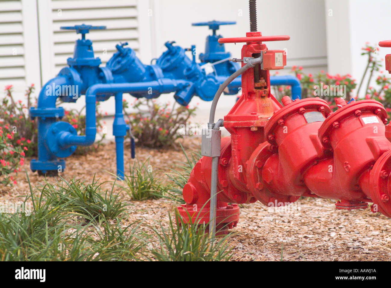 pipes outside building potable water and fire system control valves