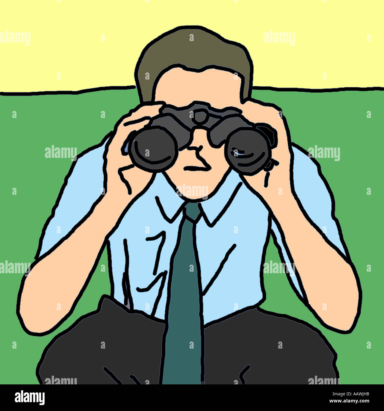 Drawing man binoculars hires stock photography and images Alamy