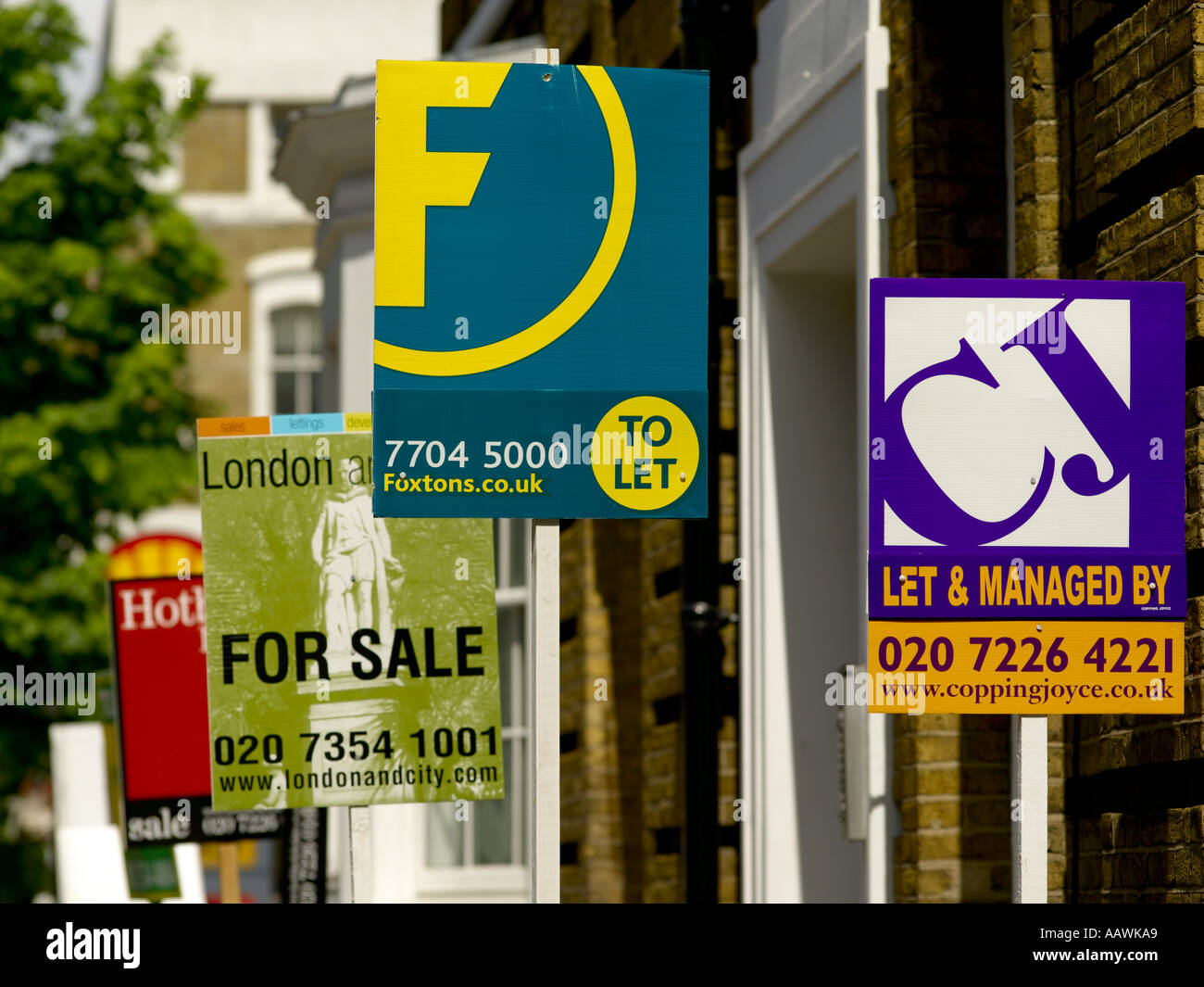 Islington, For Sale Signs Stock Photo Alamy