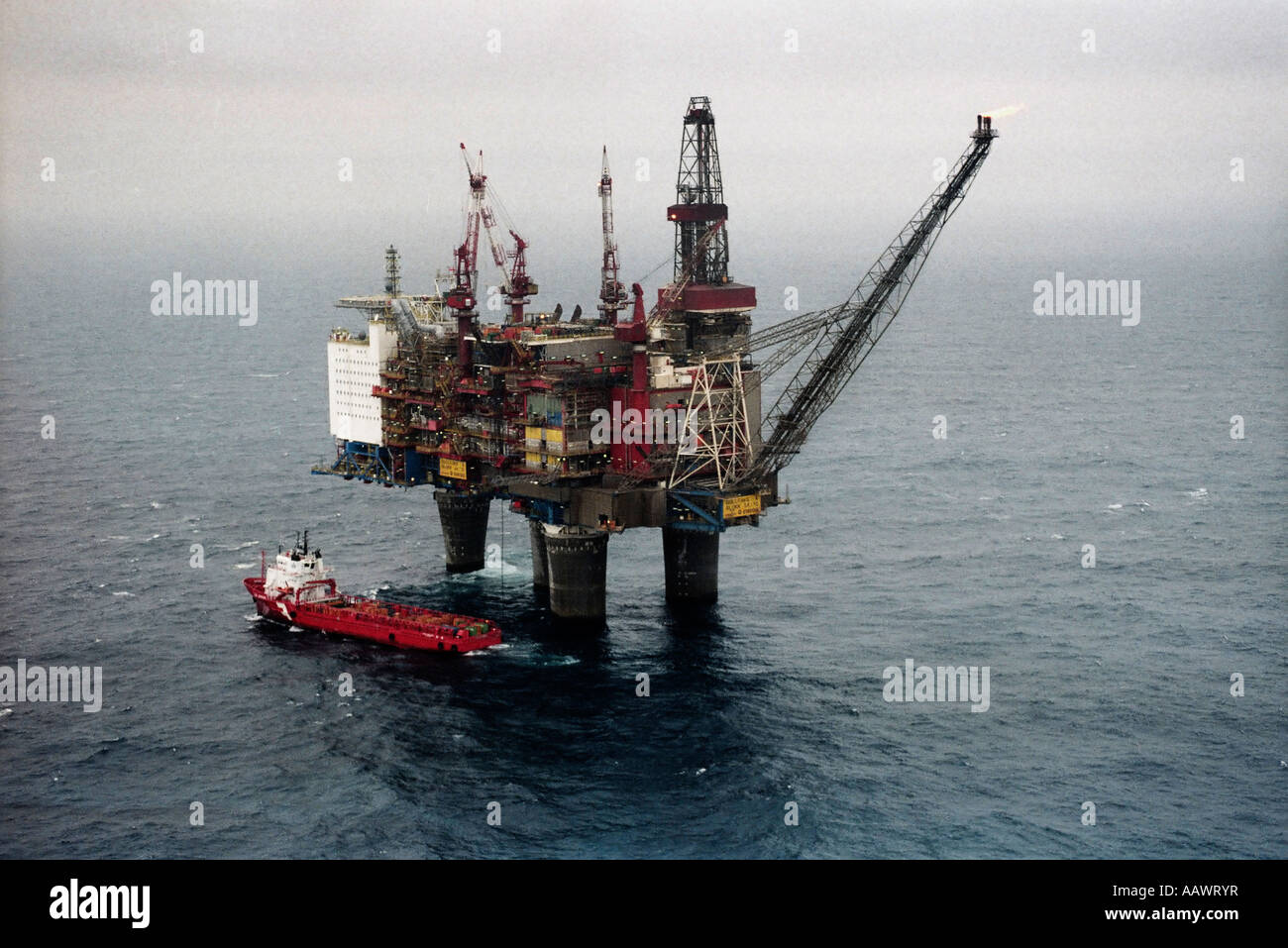 Statoil oil drilling platform Gullfaks A in the North Sea Stock Photo