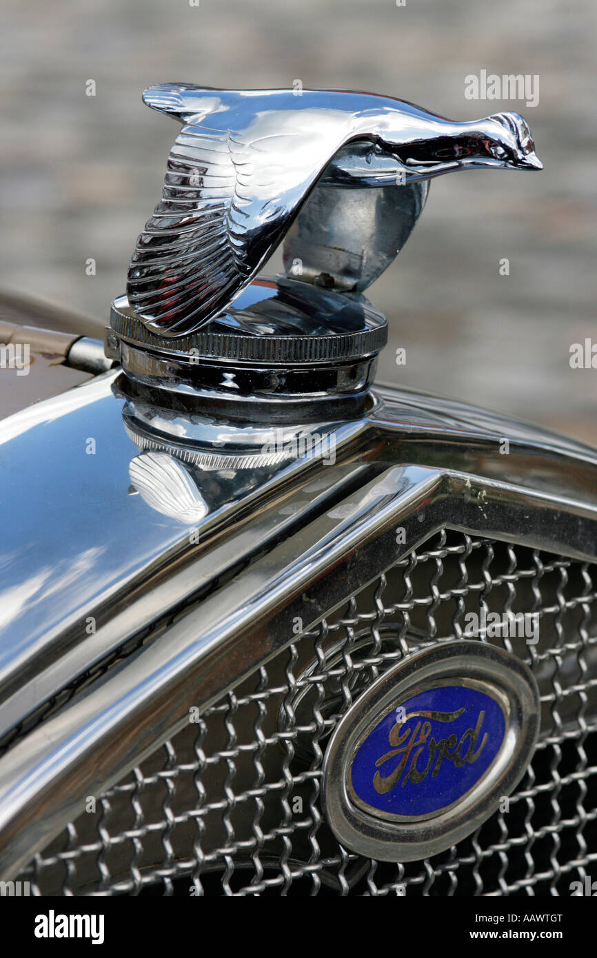 Vintage Hood Ornament Ford Stock Photo Alamy