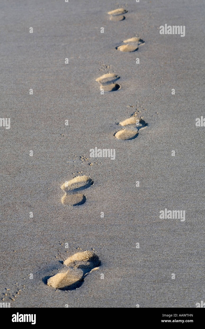 Impressions of shoes in the sand, Stock Photo