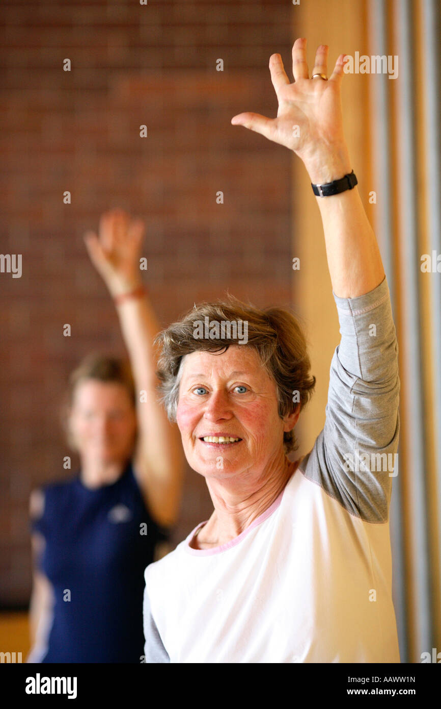 Older woman in the gym Stock Photo