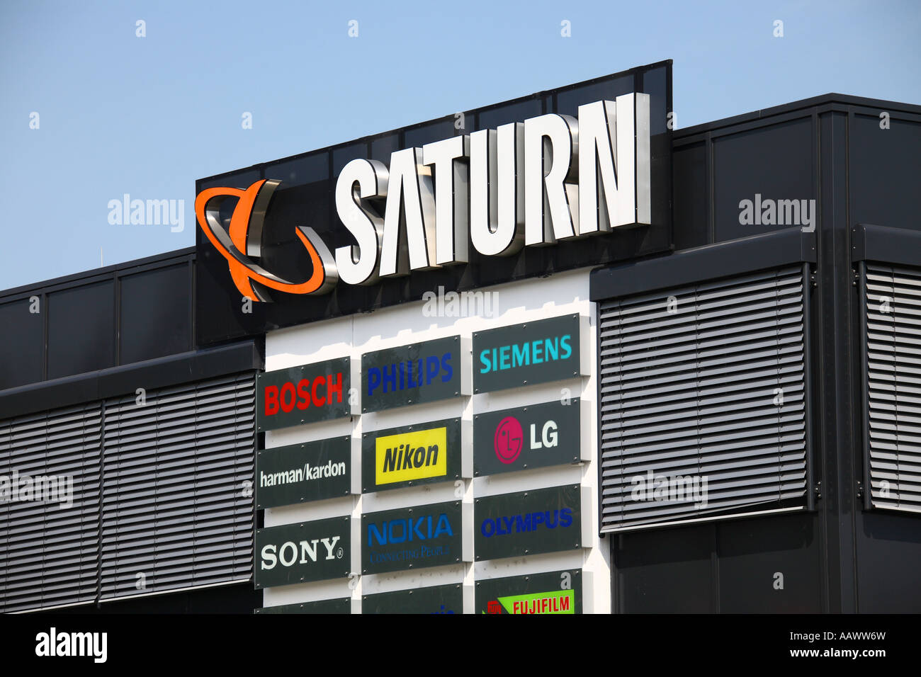 Saturn Electronics Store Munich Germany Stock Photo Alamy