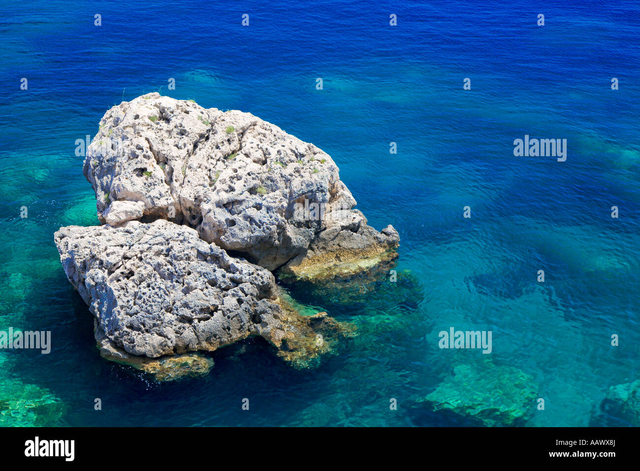 Hvar Rocks Rock in the turquoise-blue sea, Island Hvar, Dalmatia, Croatia Stock ...