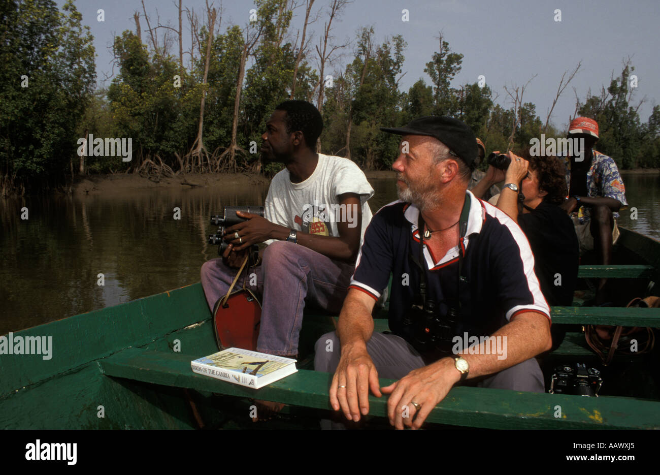 Birding trip in Bao Bolon Wetland Reserve, Tendaba Camp, the Gambia Stock Photo