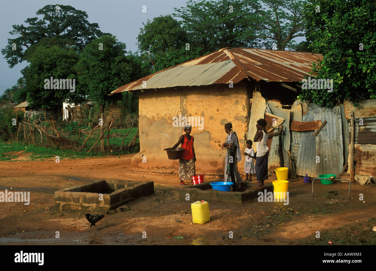 Juffureh village water pump, the Gambia Stock Photo