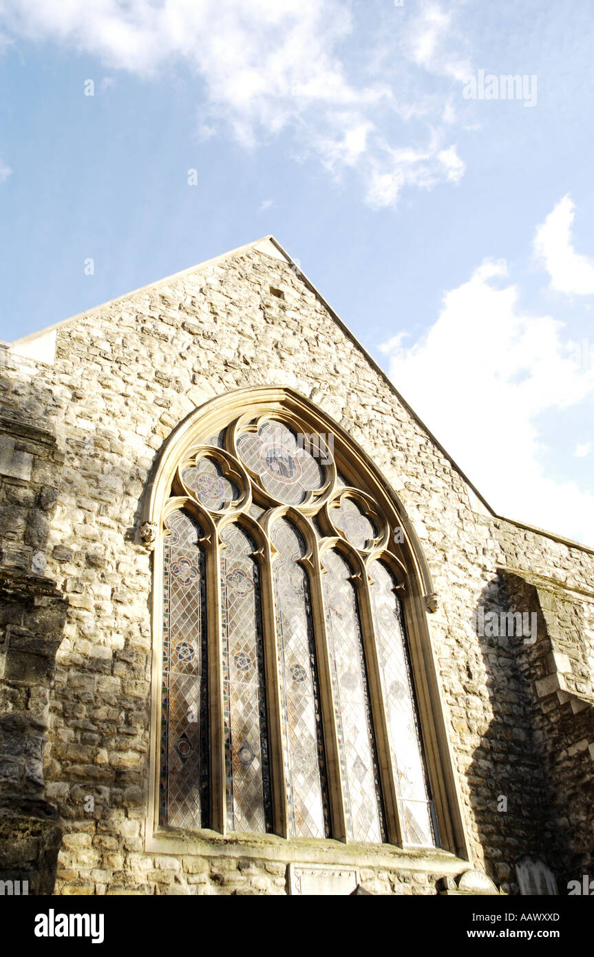 Rochester Cathedral Stained Glass Window Stock Photo Alamy