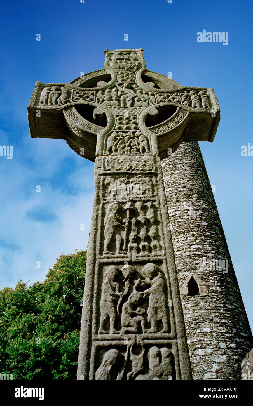 A 10th century carved Christian stone cross at the monastic site of