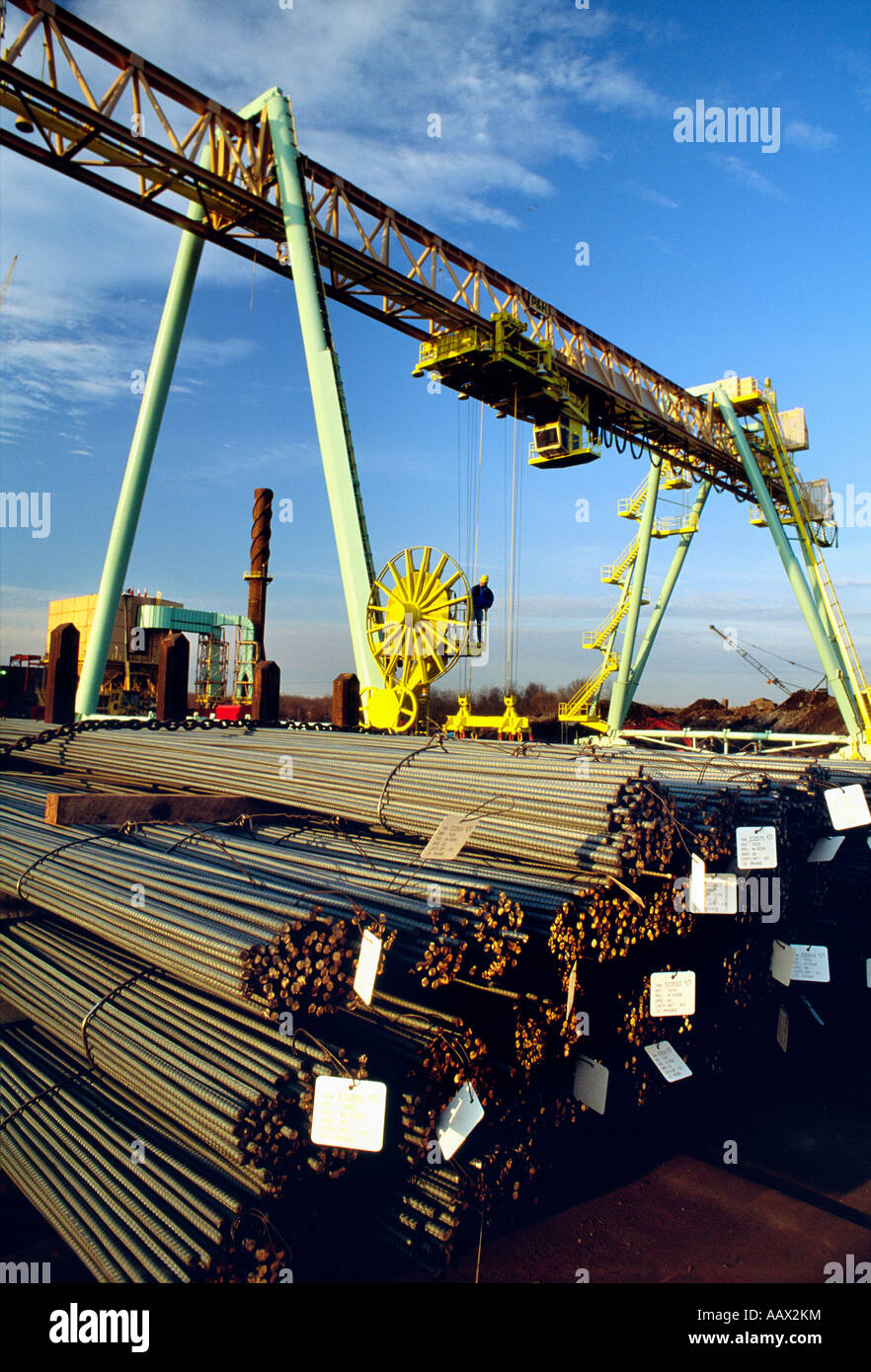 New Jersey steel rebar manufacturing Stock Photo Alamy