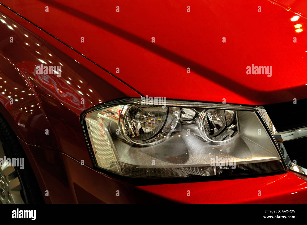 Red car Dodge Avenger JS headlight Stock Photo