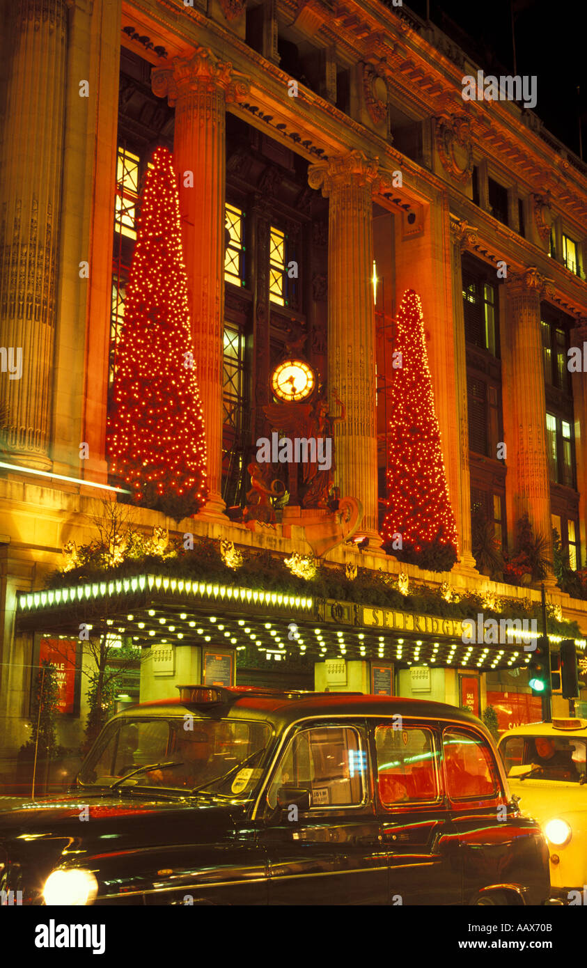 Selfridges store decorated for Christmas Oxford Street London UK Stock