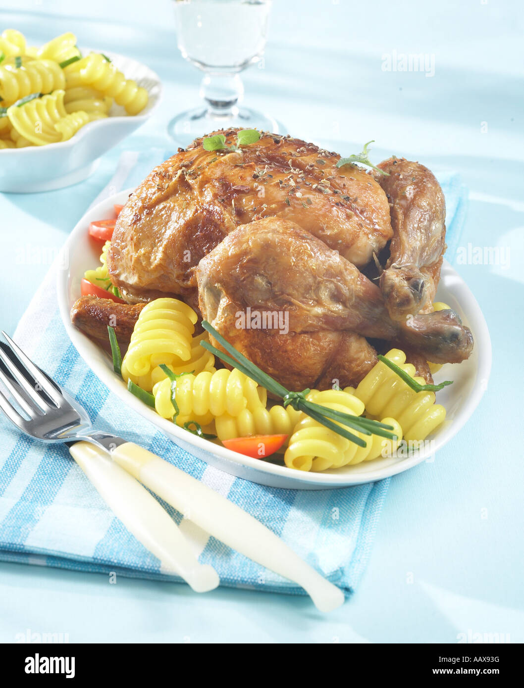 Chicken with Pasta Stock Photo - Alamy