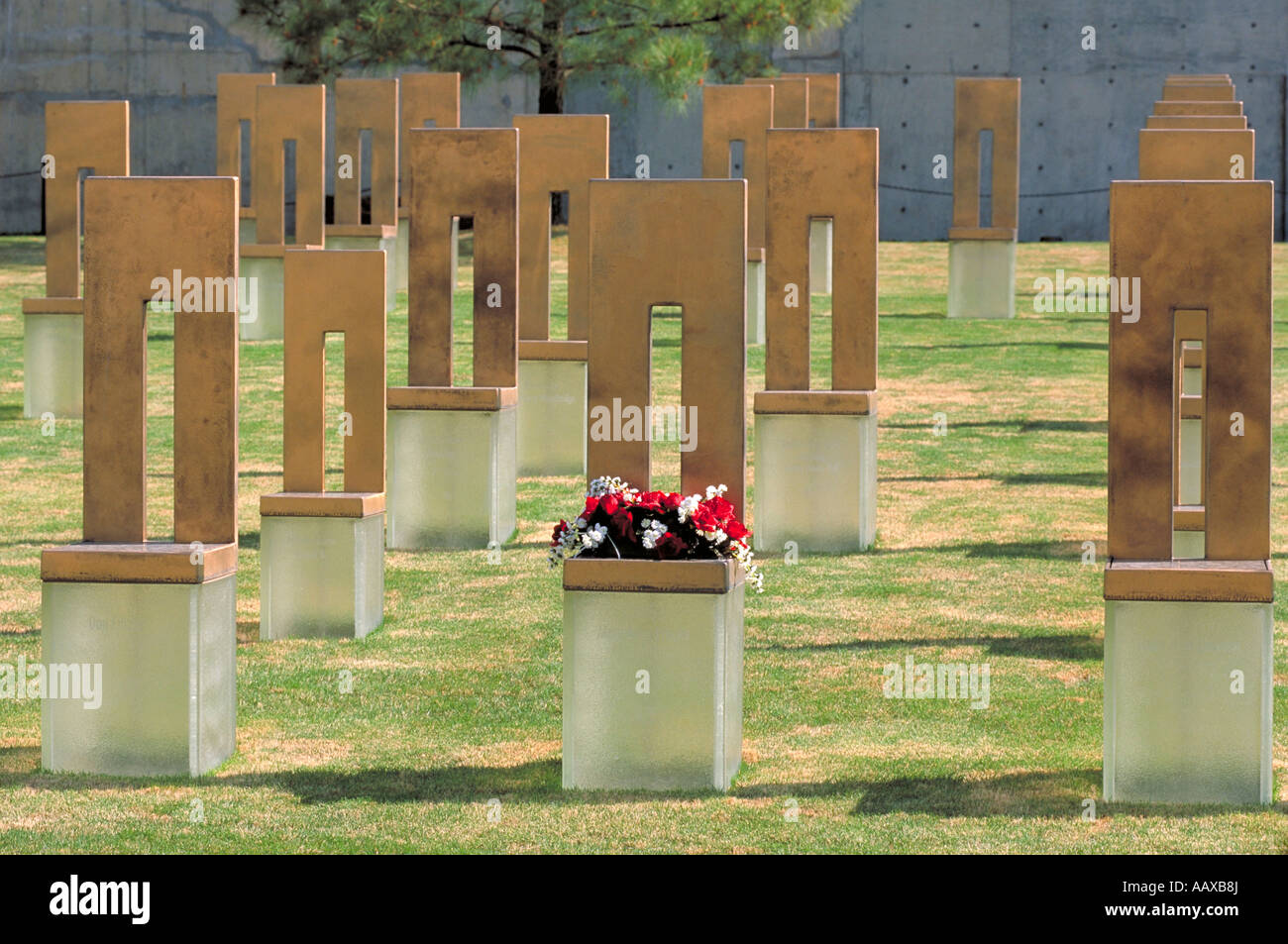 Elk279 1021 Oklahoma Oklahoma City Oklahoma City National Memorial Field of Chairs Stock Photo
