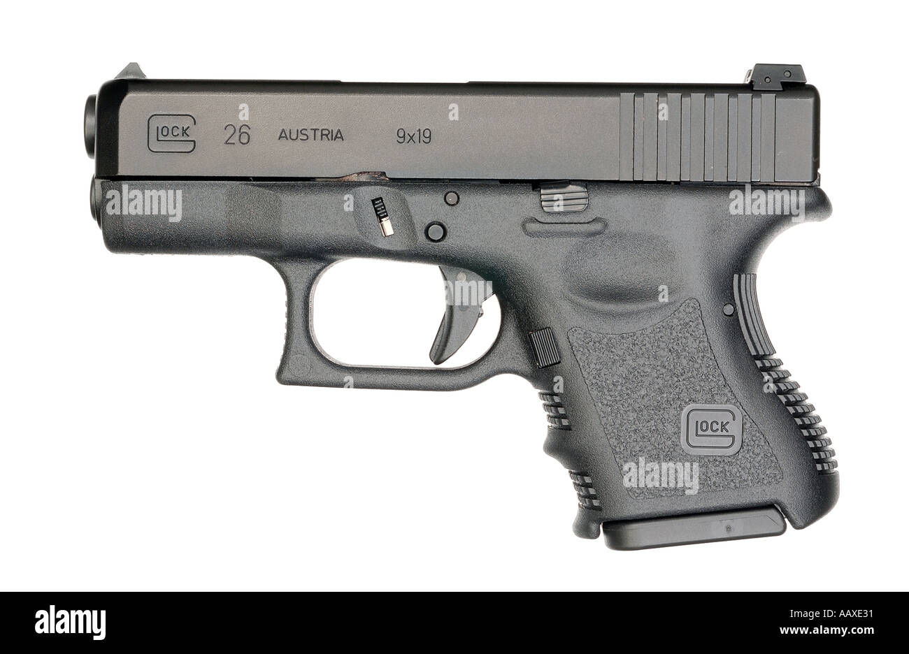 Austrian hand gun, Glock. Stock Photo