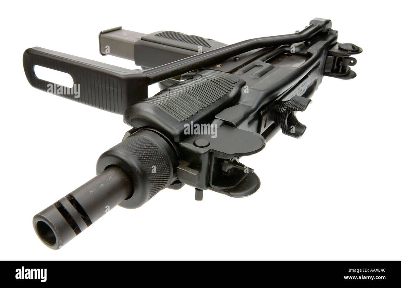 UZI 9mm machine gun, Israeli automatic weapon. Stock Photo