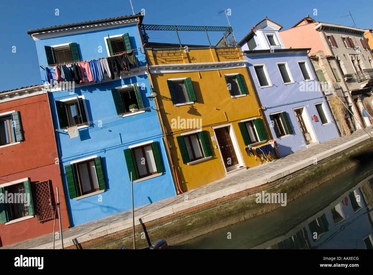 Colored houses in Burano Island Venice Italy Stock Photo - Alamy