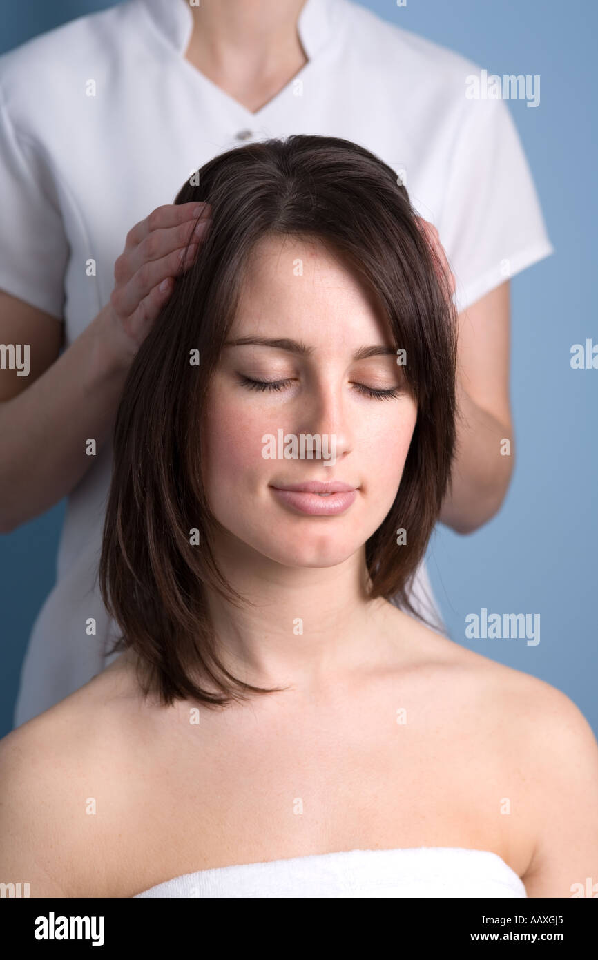Indian Head Massage Stock Photo