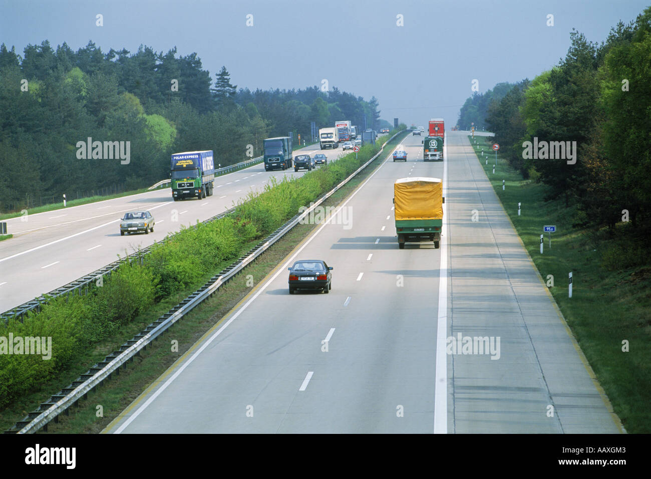 Traffic on German autobahn Stock Photo
