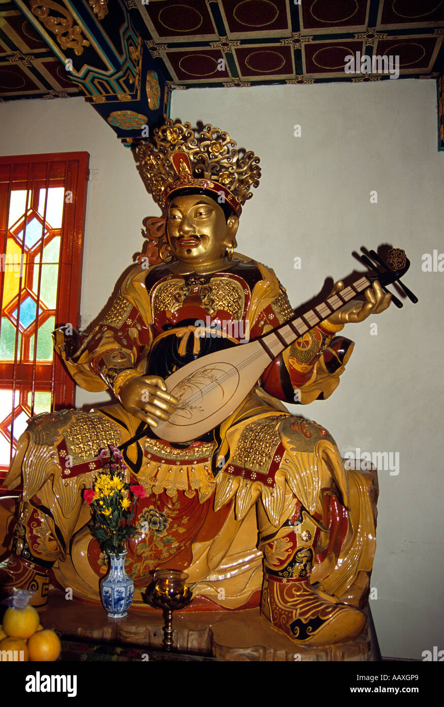 Colourful statue, Po Lin Monastery, Lantau Island, Hong Kong, China Stock Photo