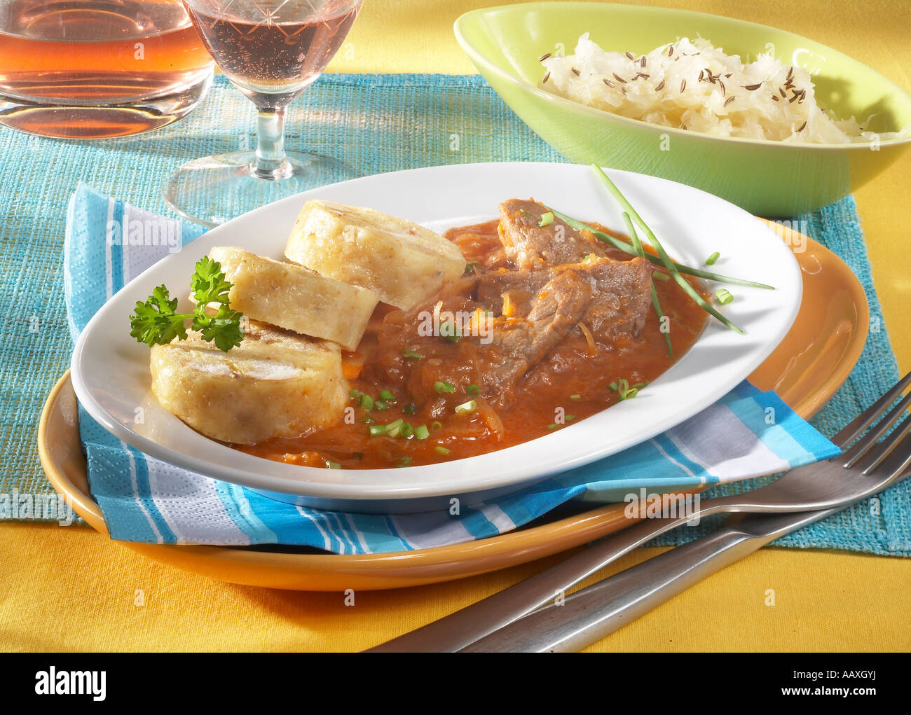 Duck Goulash with Sauerkraut Stock Photo Alamy