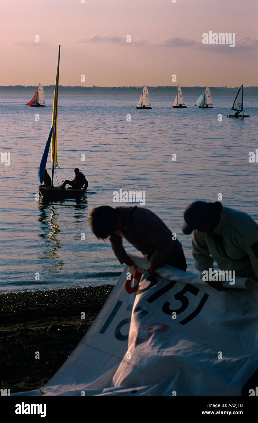 sailing regattas at cowes week on the isle of wight and gurnard sailing club on the solent with