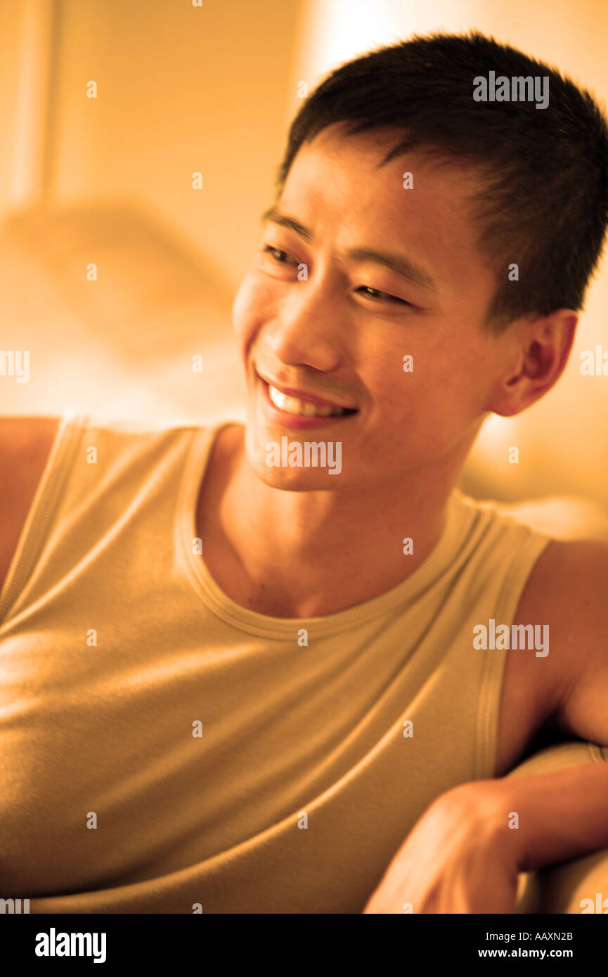 Guy Wearing Sleeveless Shirt Stock Photo Alamy