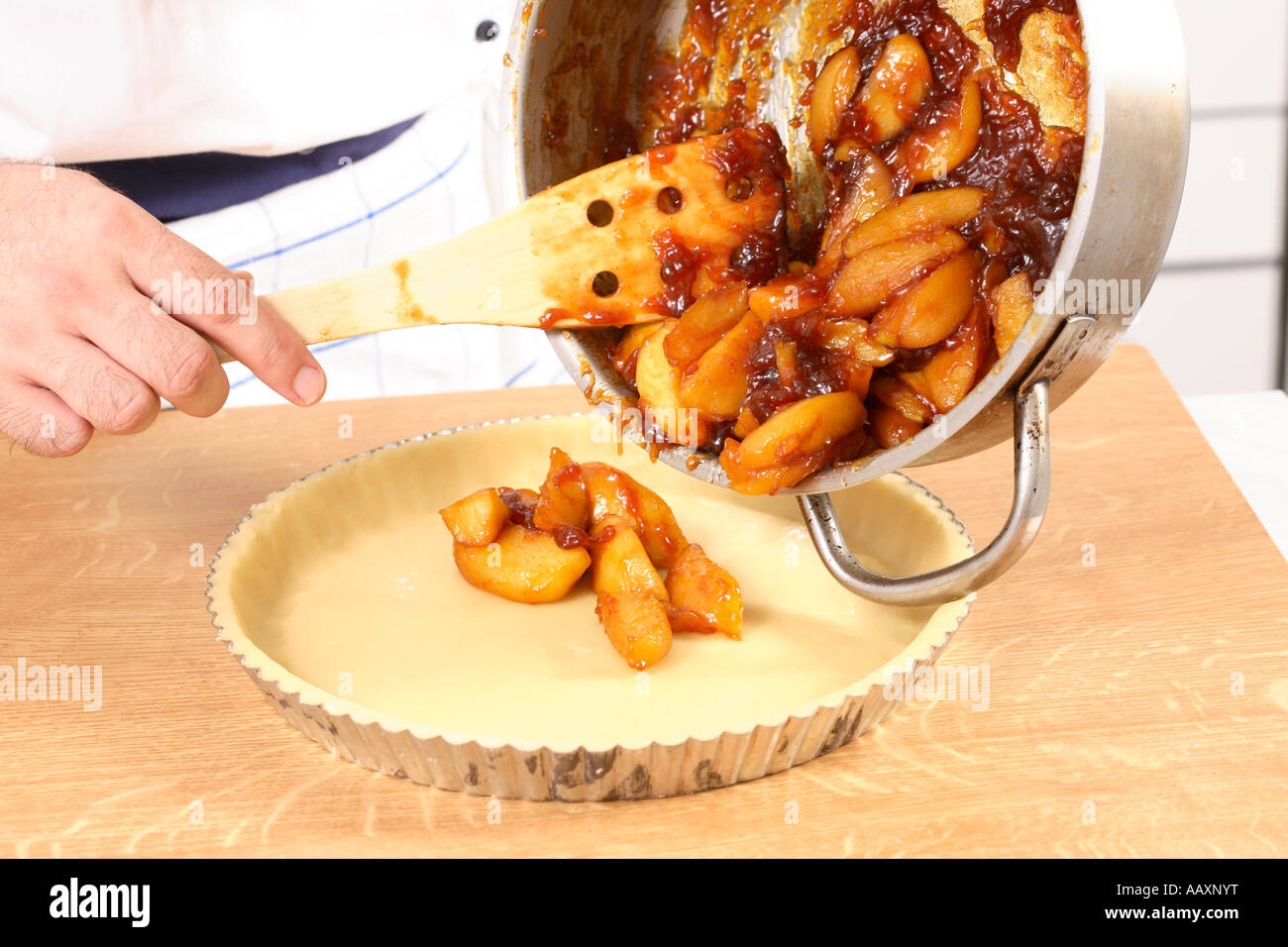 Shortbread Pie with Apples step by step Stock Photo - Alamy