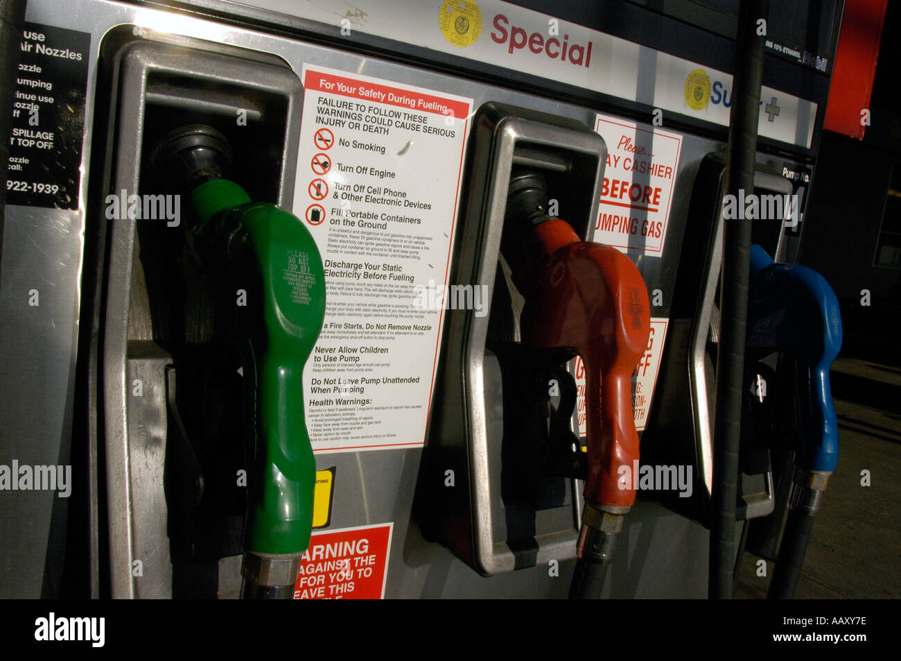 A gas pump at a Mobil gasoline station Stock Photo Alamy