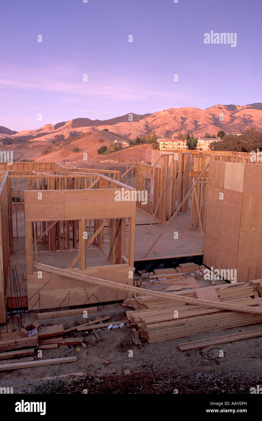 new homes construction in the San Francisco Bay Area near Mount Diablo State Park open space preserve Stock Photo