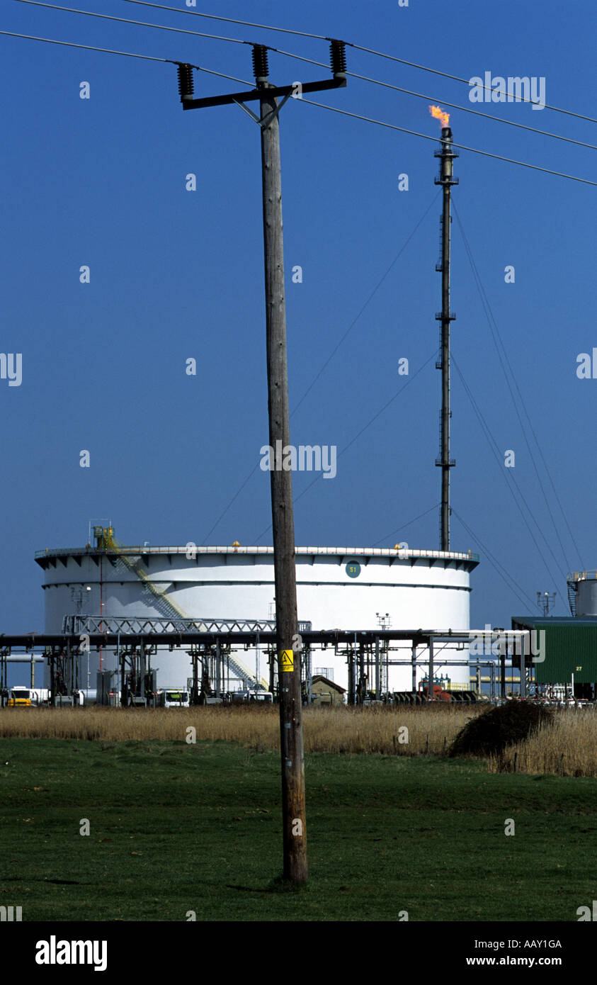 Petrol storage tank at an oil refinery, Coryton, Essex, UK Stock Photo