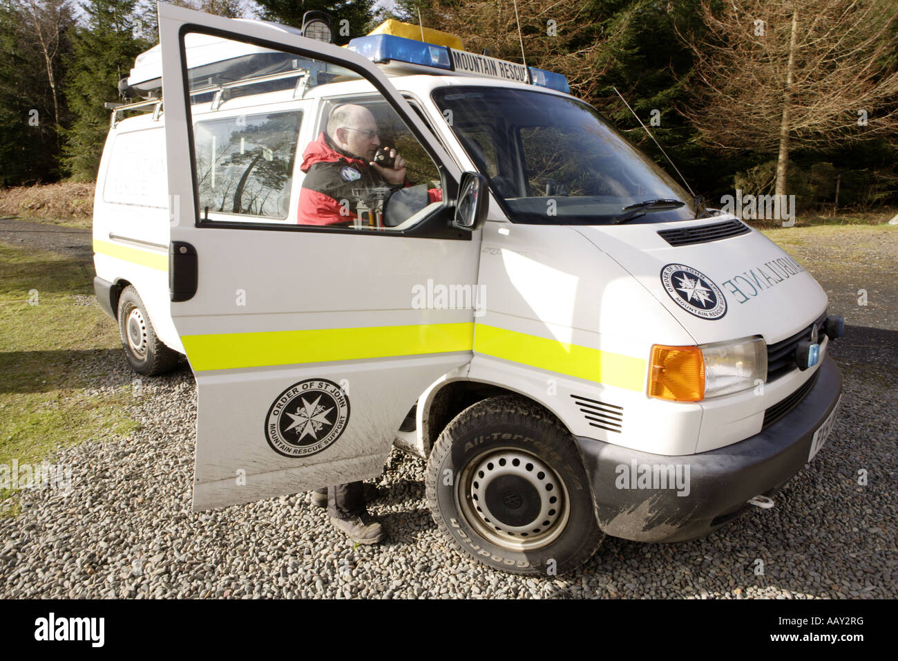 Galloway Mountain Rescue vehicle ambulance Scotland UK Order of St John Mountain Rescue Support Stock Photo