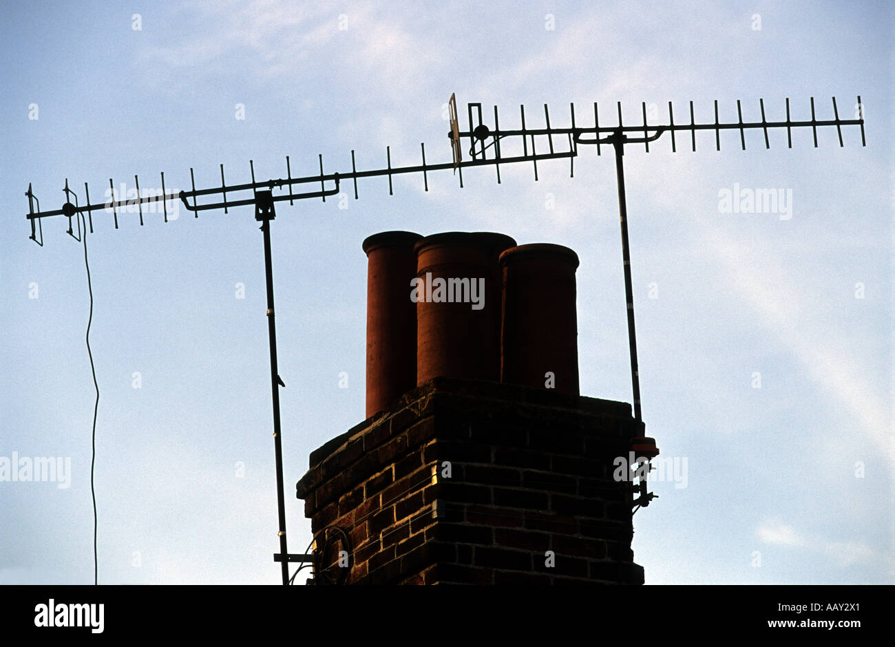 Terrestrial television aerials UK Stock Photo Alamy
