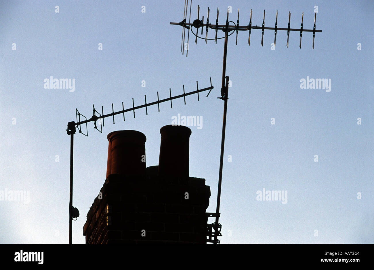 Terrestrial television aerials UK Stock Photo Alamy