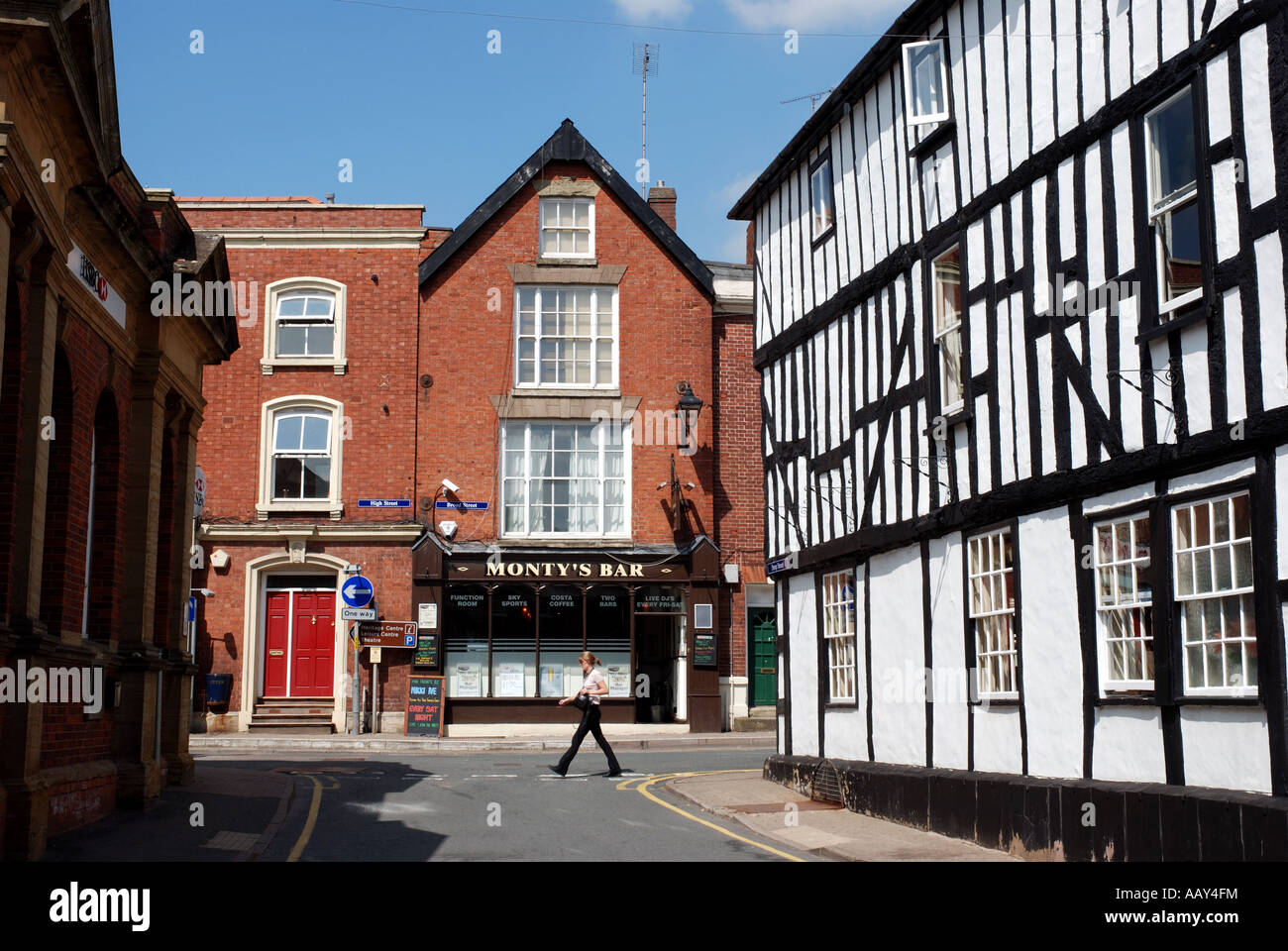 Town centre at Pump Street, Bromyard, Herefordshire, England, UK Stock