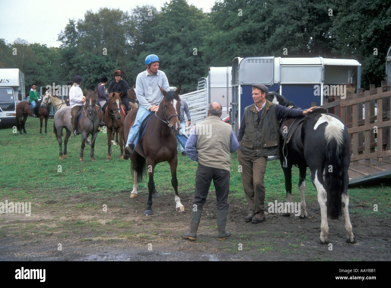 Horse riders in the New Forest Stock Photo