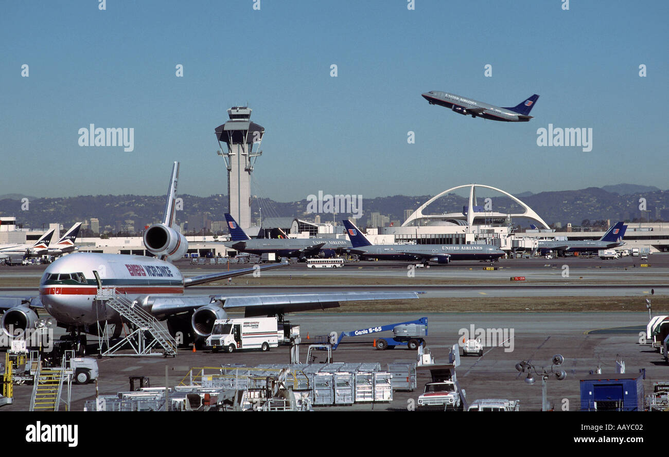 The new flight control tower and the southern runways plus the LAX