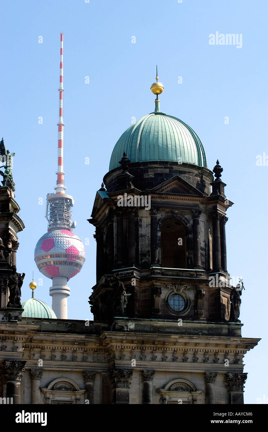 The Berliner Dom and TV Tower Stock Photo