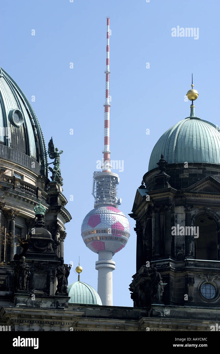 The Berliner Dom and TV Tower Stock Photo