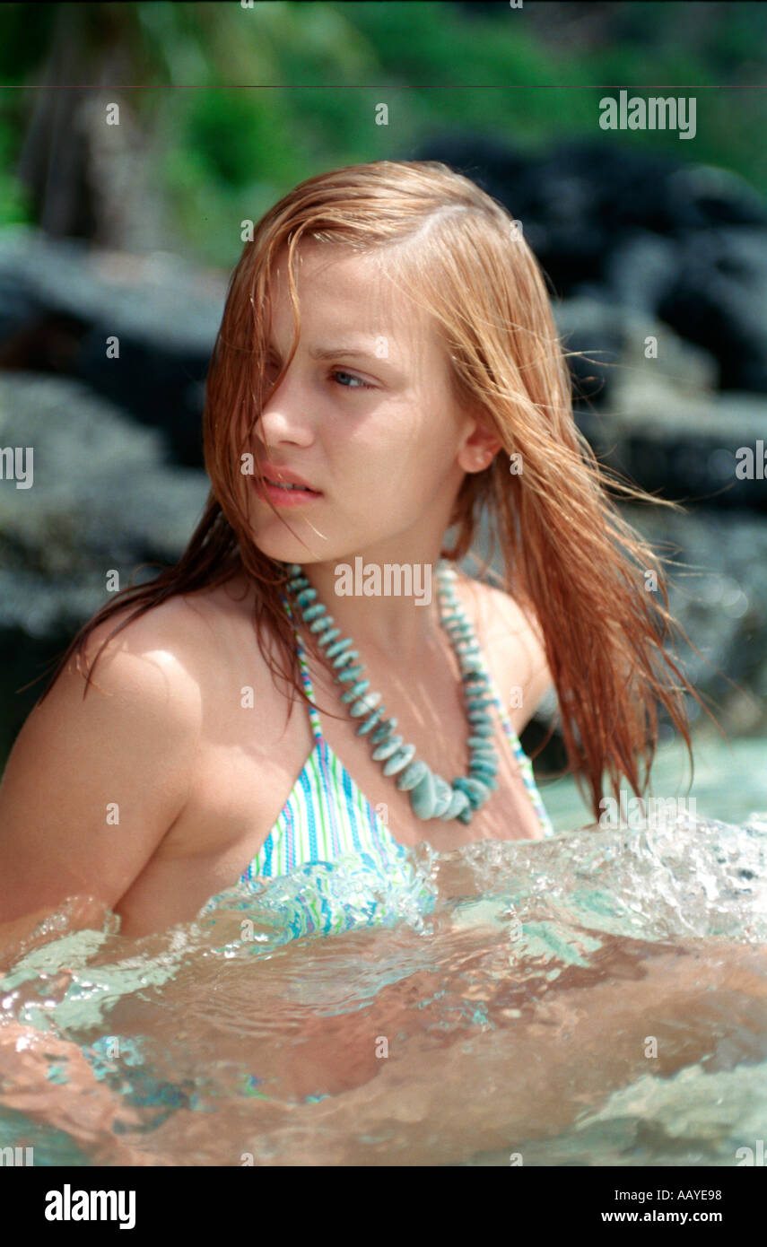 Portrait Of Teen Girl In A Bikini Stock Photo, Picture and Royalty Free  Image. Image 22070735.