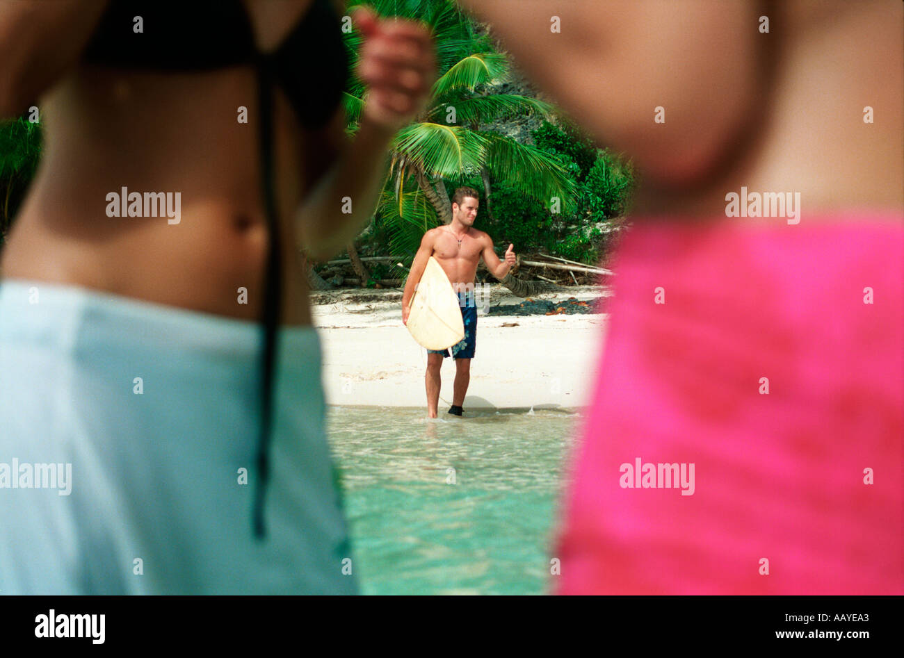Man watching women on beach hi-res stock photography and images - Alamy