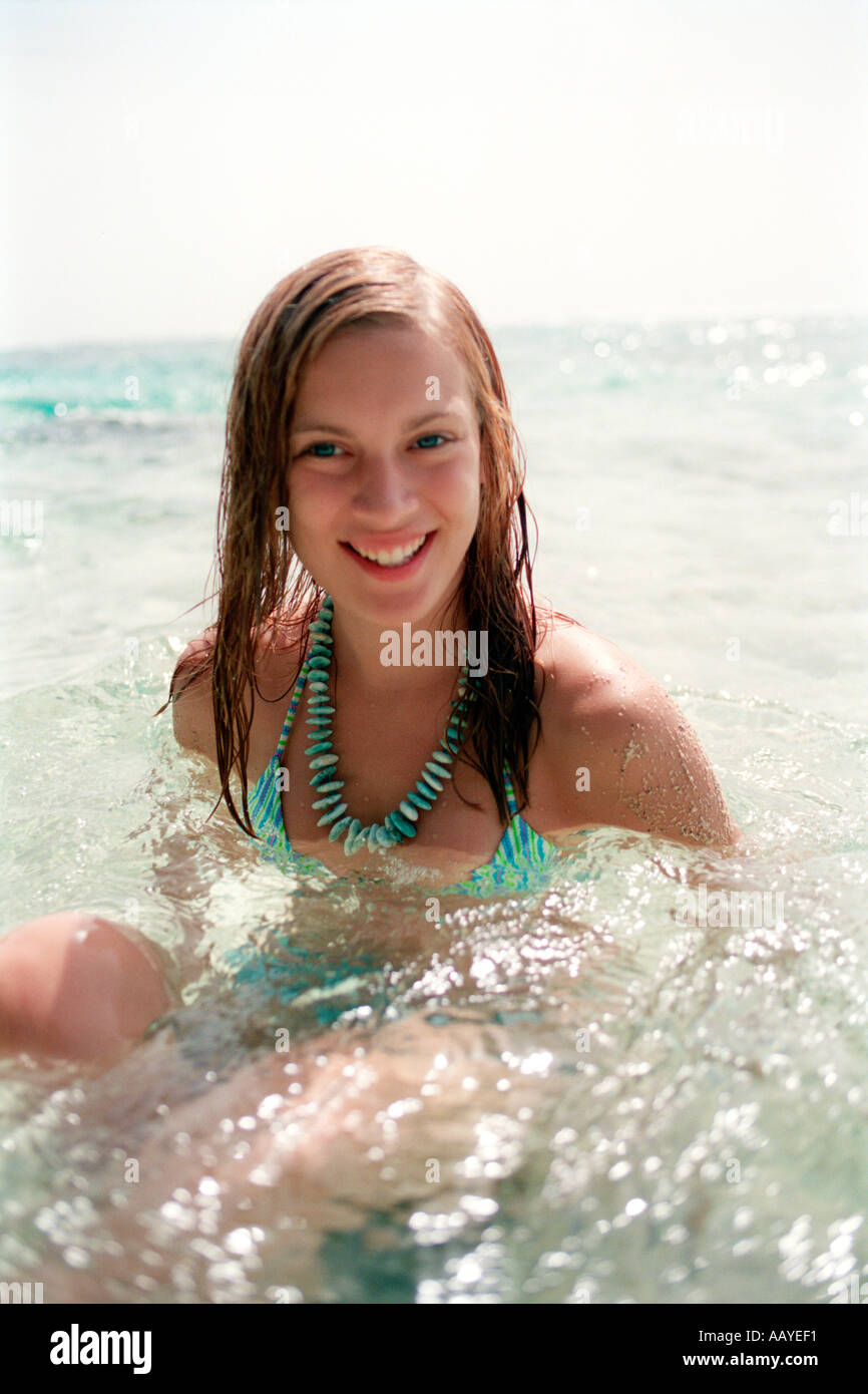 Female young adult in bikini Stock Photo - Alamy