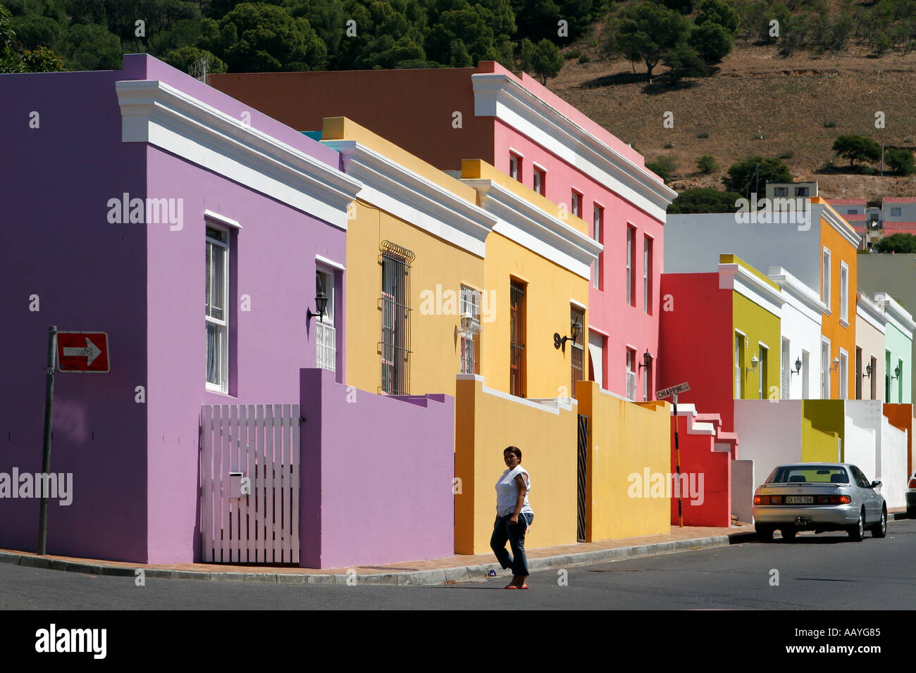 cape town Bo Kaap colorful facades in area of cape muslims  Stock Photo