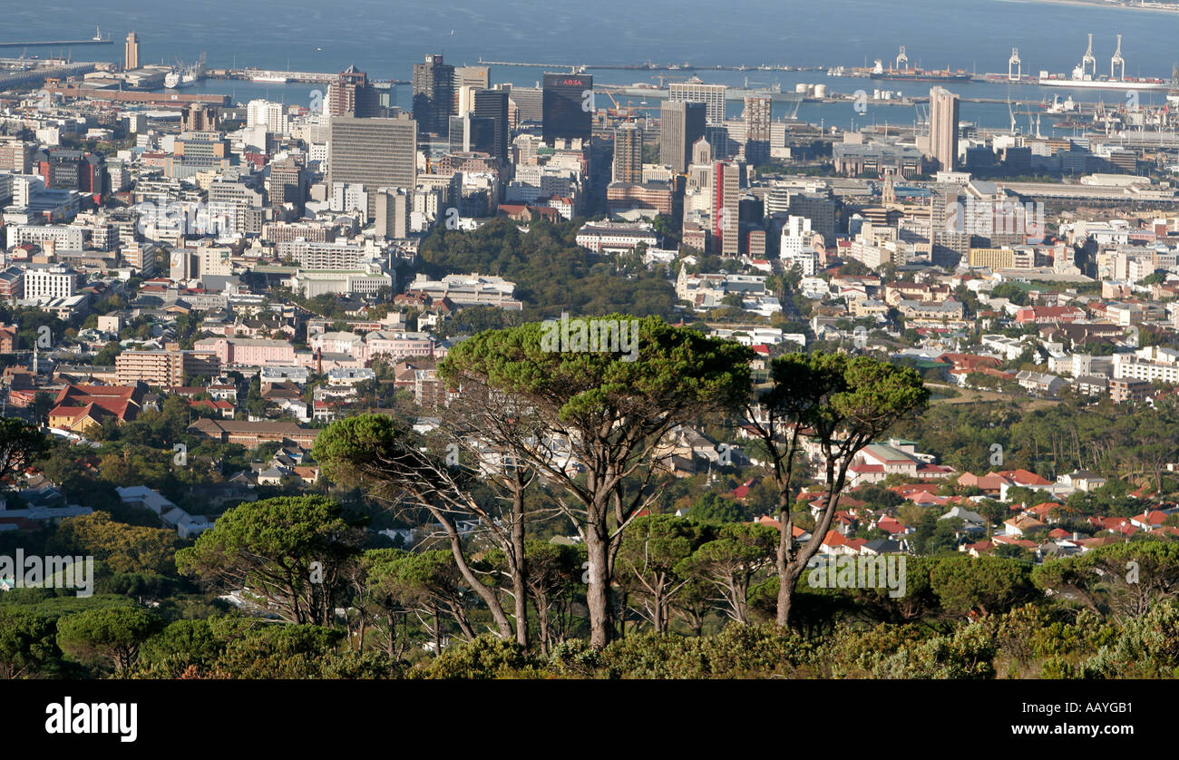 south africa cape town scenic view from table mountain downtown Stock Photo