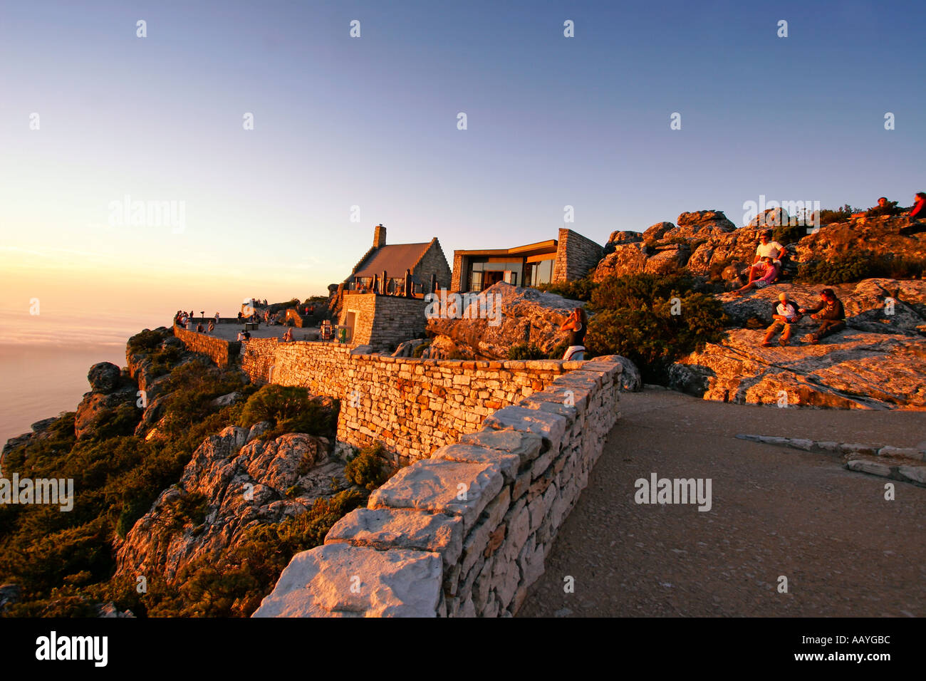 south africa cape town table mountain view point sunset Stock Photo