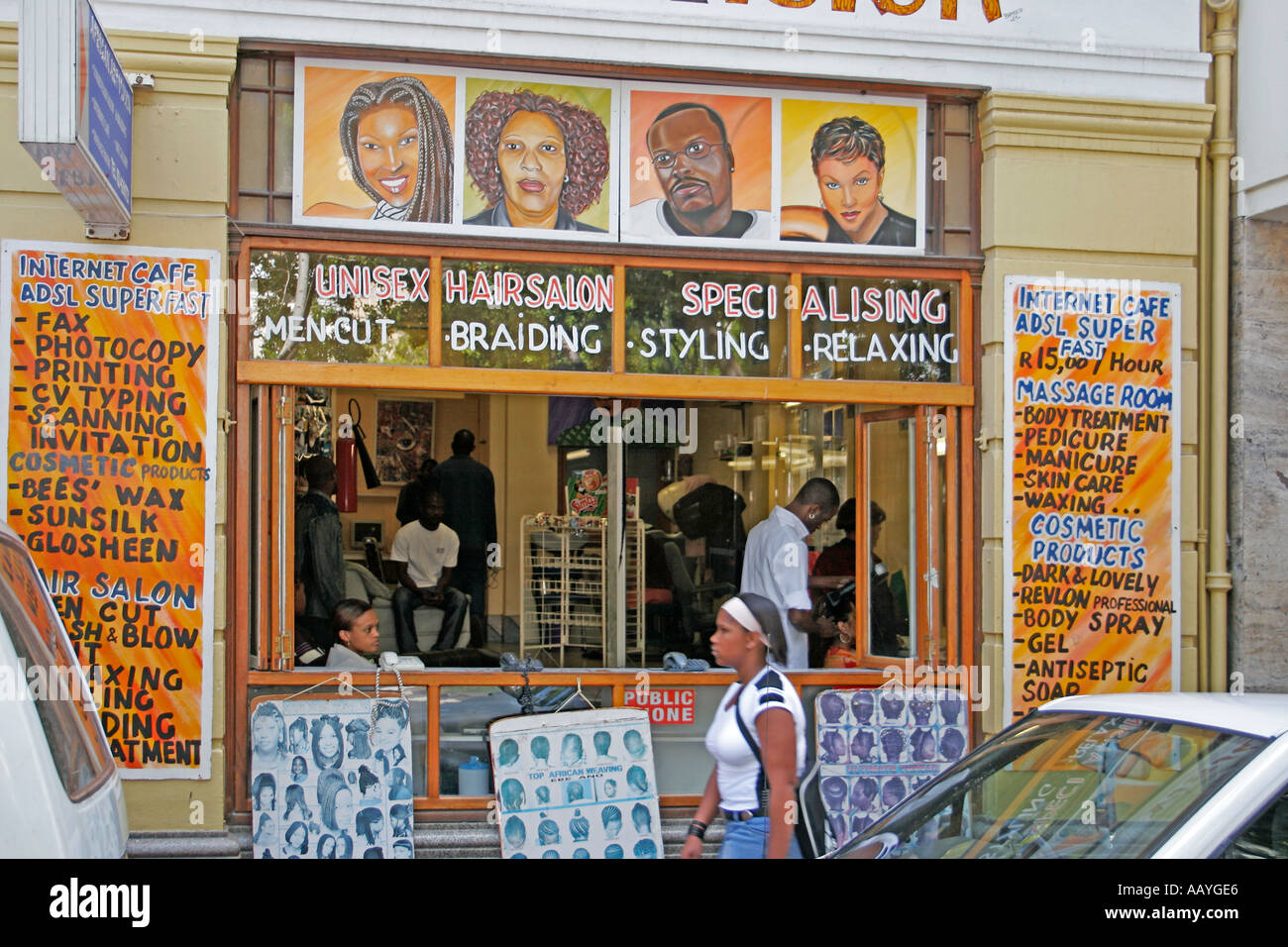 south africa cape town hairdresser near green market Stock Photo
