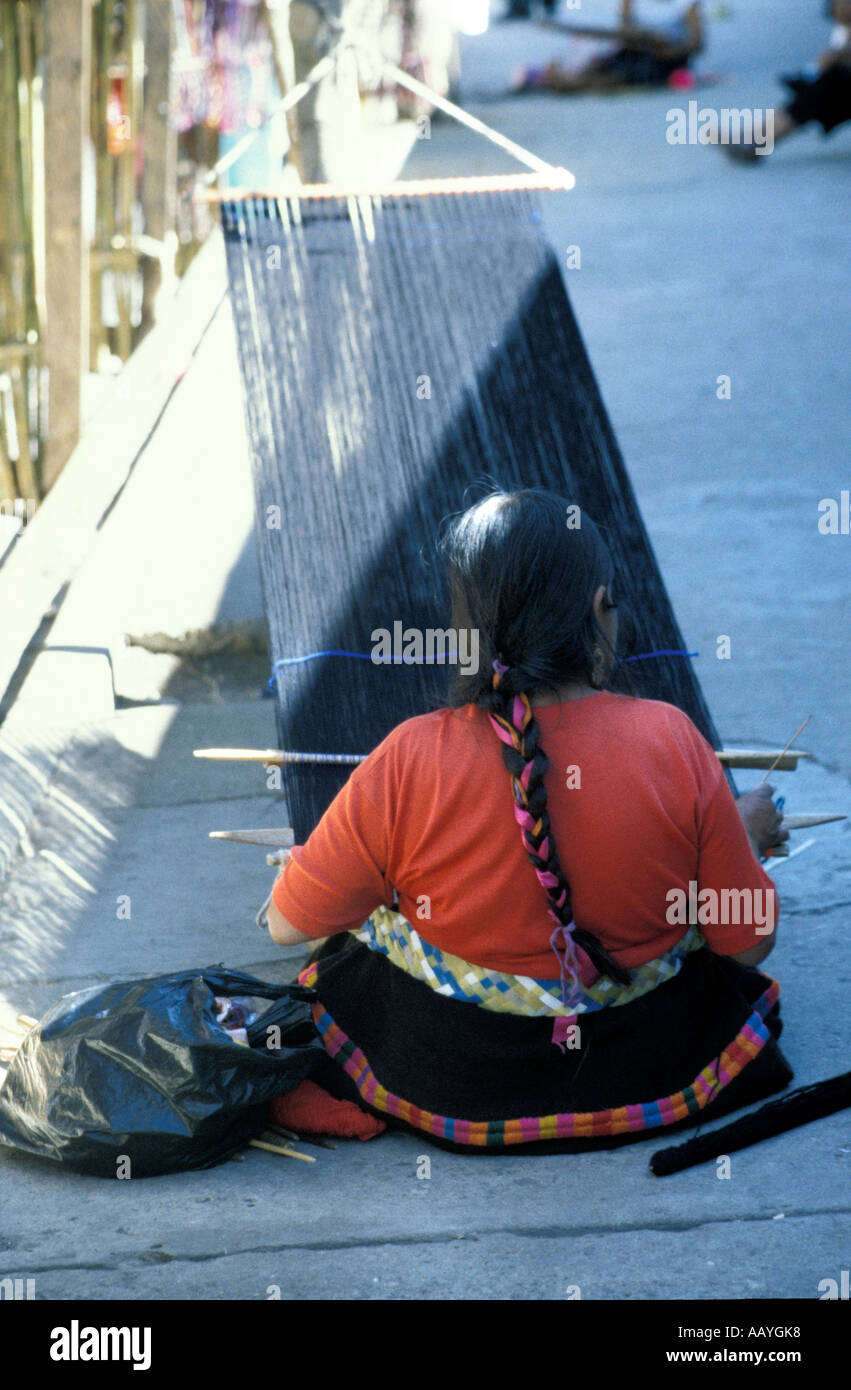 Native women weaving in Mexico Stock Photo Alamy